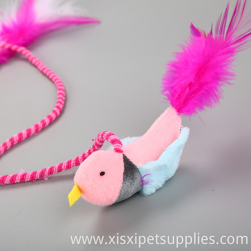 new nice design Flying Bird Toy Cat Rod Cat Toys Teaser mouse with feather